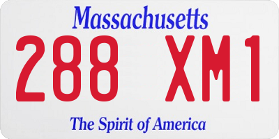 MA license plate 288XM1