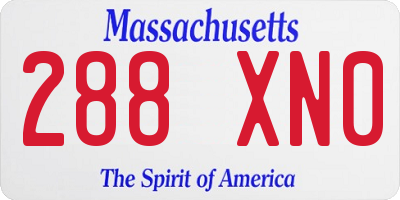 MA license plate 288XN0