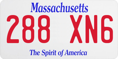 MA license plate 288XN6