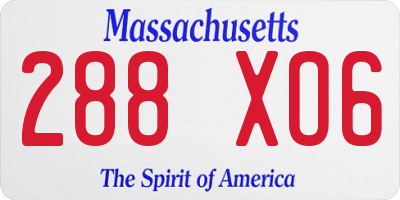 MA license plate 288XO6