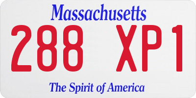 MA license plate 288XP1