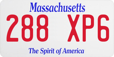 MA license plate 288XP6