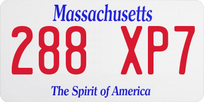MA license plate 288XP7