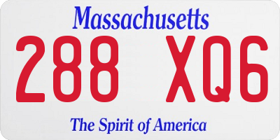 MA license plate 288XQ6