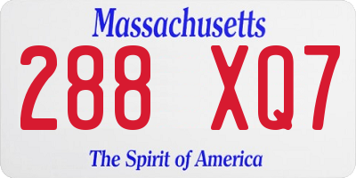 MA license plate 288XQ7