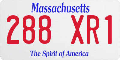 MA license plate 288XR1