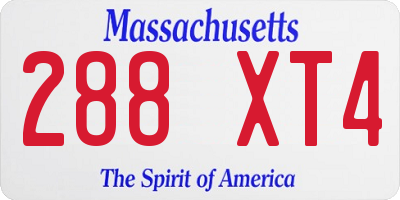 MA license plate 288XT4
