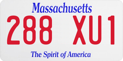 MA license plate 288XU1