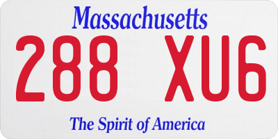 MA license plate 288XU6
