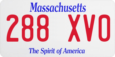 MA license plate 288XV0