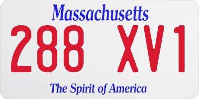 MA license plate 288XV1