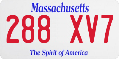 MA license plate 288XV7