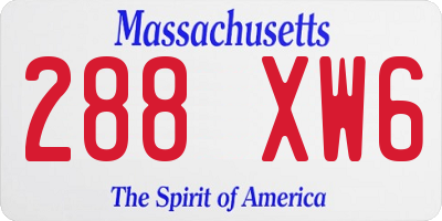 MA license plate 288XW6