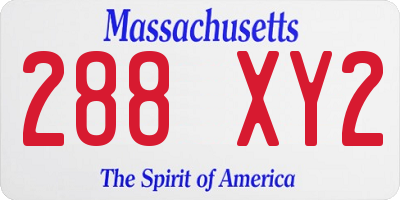 MA license plate 288XY2