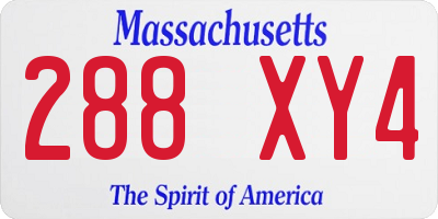 MA license plate 288XY4