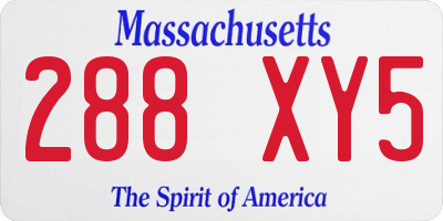 MA license plate 288XY5