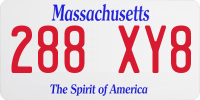 MA license plate 288XY8