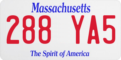 MA license plate 288YA5