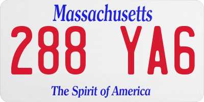 MA license plate 288YA6