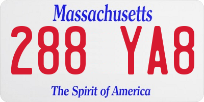 MA license plate 288YA8