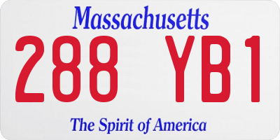MA license plate 288YB1