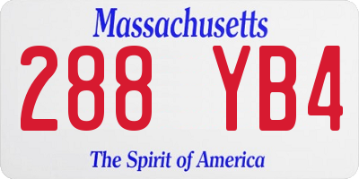 MA license plate 288YB4