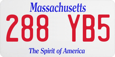 MA license plate 288YB5