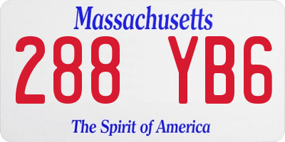 MA license plate 288YB6