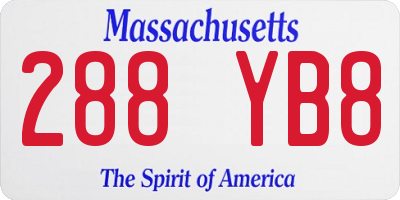 MA license plate 288YB8