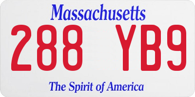 MA license plate 288YB9