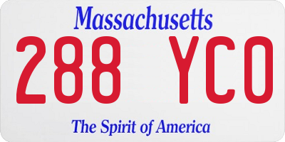 MA license plate 288YC0
