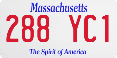 MA license plate 288YC1