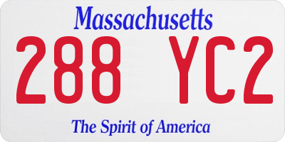 MA license plate 288YC2