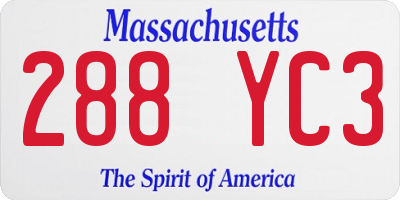 MA license plate 288YC3