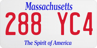 MA license plate 288YC4