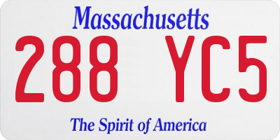 MA license plate 288YC5