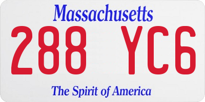 MA license plate 288YC6