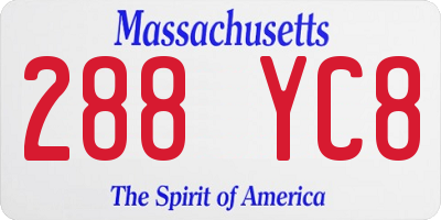MA license plate 288YC8