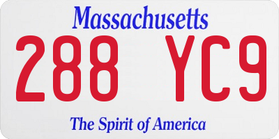 MA license plate 288YC9