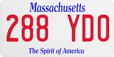 MA license plate 288YD0