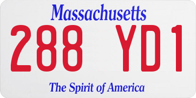 MA license plate 288YD1