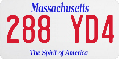 MA license plate 288YD4