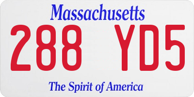 MA license plate 288YD5