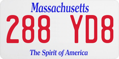 MA license plate 288YD8