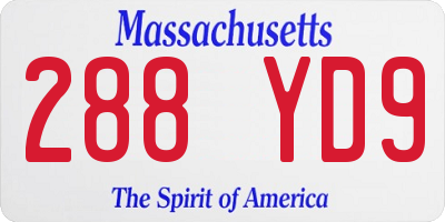 MA license plate 288YD9
