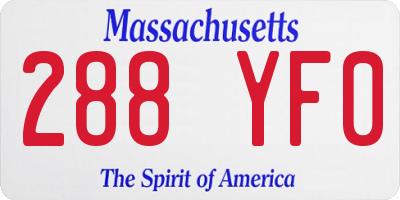MA license plate 288YF0