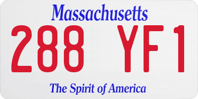 MA license plate 288YF1