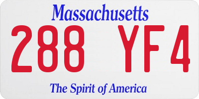 MA license plate 288YF4