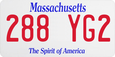 MA license plate 288YG2