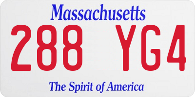MA license plate 288YG4